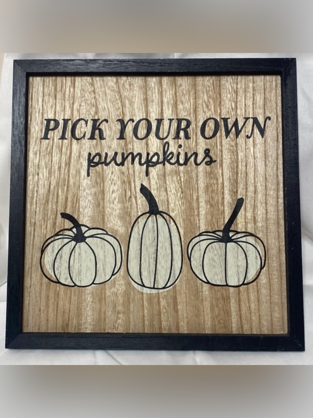 Pick Your Own Pumpkins Wood Wall Art – Neutral Rustic Fall Sign